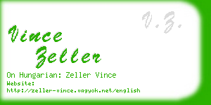 vince zeller business card